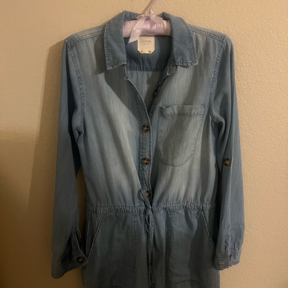 Women's Light Blue Denim Romper